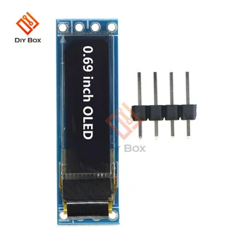 0,69-инчов OLED-дисплейный модул 96x16, бял дисплей, 0,69-инчов LCD екран, такса за управление за Arduino с интерфейс IIC 3-5,5 В