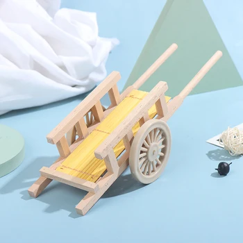 1: 12 Куклена къща в китайски стил, дървени миниатюрна Количка, Мини-учебен симулатор, Модел ферма инструмент, начало декор, занаяти
