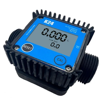 1 бр. LCD разходомер за гориво K24 за турбина, цифров измерител на разхода на гориво, измерване на разхода на течности и вода