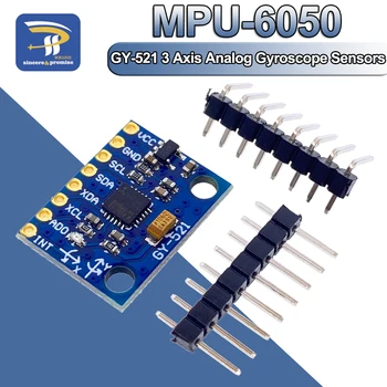 1 комплект IIC I2C GY-521 MPU-6050 MPU6050 3-Аксиални Аналогови Сензори Жироскоп + Модул, Акселерометър, сензор За Arduino С Контакти 3-5 vdc