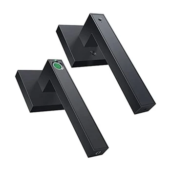 1 комплект Система за заключване на вратите с пръстови отпечатъци Биометрични заключване на Вратата Умна рамка, която да дръжката на Вратата, заключване за спални Черен