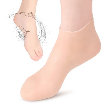 1 Чифт Чорапи за грижа за краката и ръцете, Ръкавици, Овлажняващи чорапи със силиконов гел, Средства за грижа за кожата на краката, средства за защита на ръцете от напукване, Спа за домашна употреба
