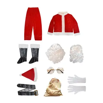 10 броя костюм на Дядо Коледа ръкавици за възрастни почивка на Коледа карнавал, парти аксесоар облекло на сцената 