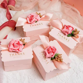 10шт САМ опаковка на шоколади и бебе душ доставка страна Розова сватба, рожден ден, подарък кутии Кутия шоколадови бонбони, красив преносим творчески