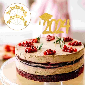 10шт Сортове топперов за кифли 2024 година За декорация за абитуриентски торта, щеки за кифли, десерт плодове