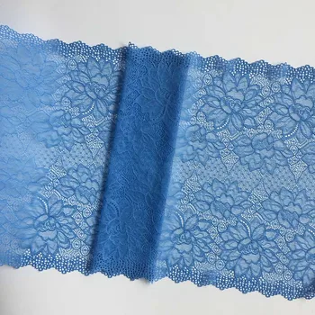 2 метра синьо-еластични дантелен накладки с флорални принтом за бельо, сутиен, рокля, шивашки тъкани за бельо