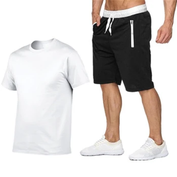 2022 Лято от памук и коноп 2021, комплект от две части, Мъжка тениска с къс ръкав, съкратен топ CJJ413