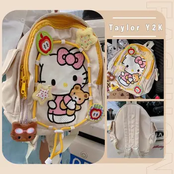 2023 Sanrio Раница Hello Kitty Модел от Картун Аниме Pachacco, Чанта На Рамото, Модерна Чанта с голям Капацитет Kawaii Y2K, Пътна Чанта С Допамином За момичета