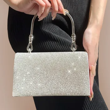 2023 нов блестящ диамант чанти Клатчи вечерни чанти Crystal Bling чанти Сватба парти портфейл дамски портфейл съединител чанта