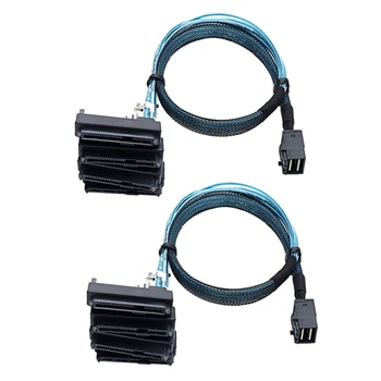 2X Сървър кабел за твърд диск Mini SAS СФФ-8643-4X29pin СФФ-8482 3,33 TF/1 m