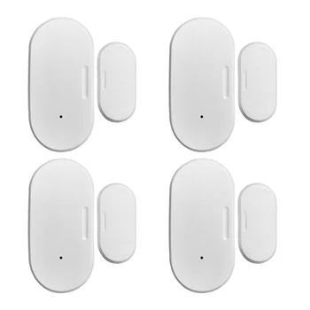 4X Сензор за врати и прозорци на Hristo Zigbee Smart Home Automation Security Protection Smartlife APP Alarm Дистанционно В реално време