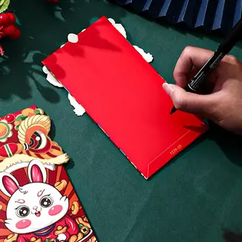 4шт червени пликове Отлични празнични аксесоари Ярък цвят за дома Червени пакети Китайски червени пликове