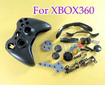 5 комплекта за Xbox360 Корпус кабелна контролер, крестовина, едно парче калъф за джойстик за Xbox 360, бял/черен
