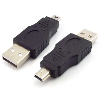 5шт USB 2.0 A от мъжете към Mini USB 5-пинов штекерный гнездо-адаптер Преобразувател за пренос на данни на PC лаптоп L1
