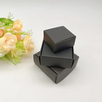 5шт Черен Ковчег за бижута Кутия за опаковане на подаръци Сватба търговия на Едро с Черни Хартиени кутии за Подаръци, Опаковане на бижута за Съхранение на Малки Подарък кутии