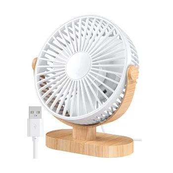 6,5-инчов настолен USB-вентилатор с 3 скорости, безшумен преносим настолен вентилатор с регулиране на 360 °, персонален мини вентилатор за домашния офис, бял