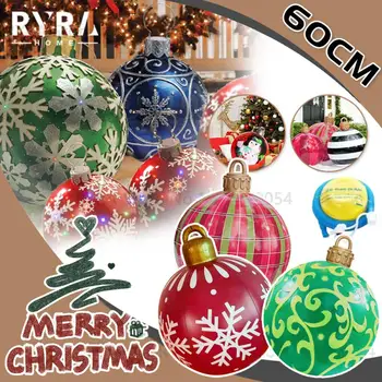 60 см Коледен Надуваема топка на открито, PVC Гигантски Големи Топки, Коледни украси, Играчки топка на открито, Коледни Подаръци, Коледна Украса