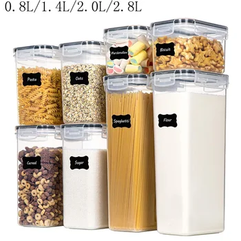 8шт Органайзер за съхранение на продукти, с капак на Хладилник Кутия за спагети Многозерновой Резервоар за съхранение на Херметически затворени кутии на Организаторите за кухненски принадлежности