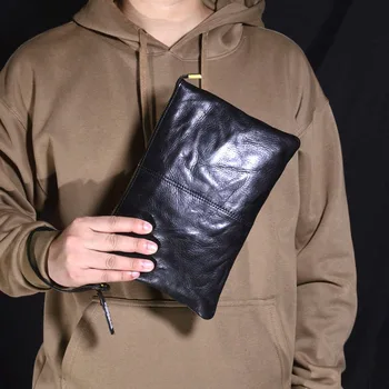 AETOO Мъжки ежедневни сгъваема ниша с индивидуален дизайн, преносима чанта за съхранение на документи, бизнес чанта за крайградски пътувания, чанта за ръце, чанта за разходки