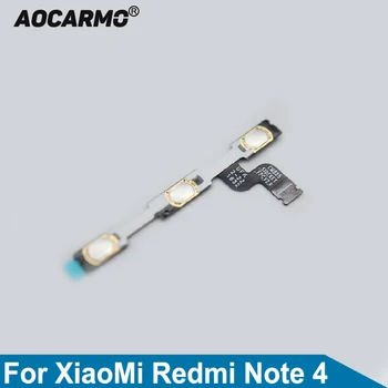 Aocarmo Бутон за включване/изключване на захранването увеличаване/намаляване на звука Гъвкав кабел, Резервни части за XiaoMi Redmi Note 4