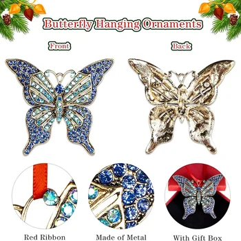 AT69 -Украшение във формата на пеперуда, Окачен украшение във формата на пеперуда, украшения във формата на пеперуда, украса на паметта, Украса на коледната елха