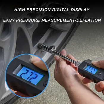 ATsafepro Двухголовочный за налягането в гумите 250 psi Са Цифров измерител на налягането в гумите за камиони Електронен LCD дисплей