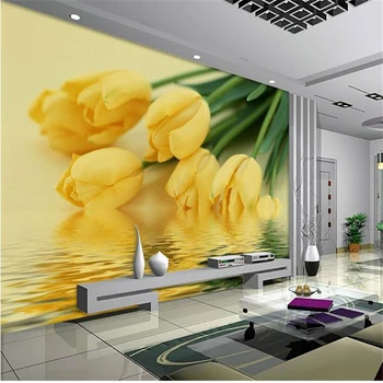 beibehang 3D стереоскопичен телевизор фон, тапети за хола, стените в спалнята, цветя, картинки от папие-маше