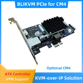 Blikvm V2 PCIe KVM Over IP Дистанционно Управление O & M Сървъра с PoE HDMI-съвместим Интерфейс CSI OLED-дисплей за Raspberry Pi CM4