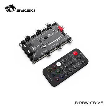 Bykski 5V A Контролер фен RGB, Помпа, led Контролер, Molex 4pin, Поддръжка на управление на дънната платка, B-RBW-C8-V5