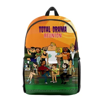 Cartoony раница Total Drama Студентски училищна чанта Унисекс Раница с цип чанта 2023 Ежедневна чанта в стил харадзюку