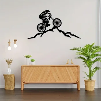 CIFBUY Mountain Biker Metal Wall Art - Устойчиви На Избледняване Железни Изделия боядисани Стени Метален Окачен Стенен Арт Начало Декор Стикер За Стена
