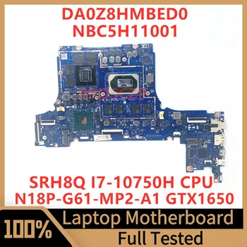 DA0Z8HMBED0 За дънната платка на лаптоп Acer NBC5H11001 С процесор SRH8Q I7-10750H N18P-G61-MP2-A1 GTX1650 100% Напълно Тествана, работи добре