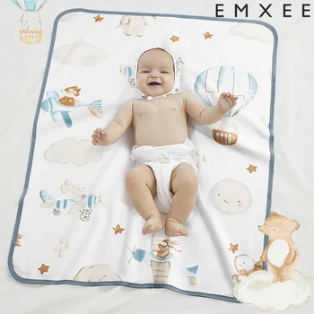 EMXEE Множество водоустойчив смяна подгузника за детето, моющийся памук калъф за свободни новороденото, красива подложка за урина за пътуване