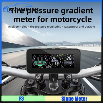 F3 GPS мотоциклет TPMS Система за мониторинг на гуми Измерител на наклона Инклинометр LCD дисплей Ъгъл Ъгъл на тангажа наклон Компас Аларма за скорост