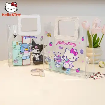 Hello Kitty Melody Kuromi Прозрачна Чанта-Тоут Аниме Рисунка На Sanrio Ins Pvc Сватбена Подарък Чанта За Бонбони Чанта За Опаковане На Подарък Торбички