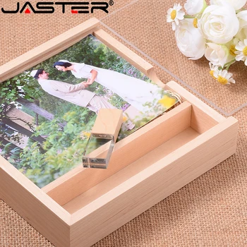 JASTER Photography Сватбен Подарък USB Флаш Памети 128 GB Албум Дървена Кутия за Memory Stick 64 GB Високоскоростна Флаш-Памет 32 GB U-Диск Подарък