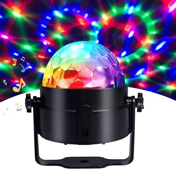 Led диско светлини етапа въртящи DJ топка стробоскоп дистанционно управление на звука Магията на танца автомобил RGB Коледа подарък на клубната парти лазерно шоу лампа