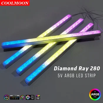 Led лента Coolmoon Diamond Style RGB PC Корпус компютър 5V 3Pin ARGB Led лента дънна Платка Атмосферни Лампа Аксесоари