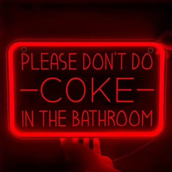 LED Моля, не пийте кока-кола в банята, Неонови лампи за украса на стени, голям led светлини, креативни led неонови светлини, Уникални подаръци