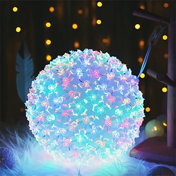 Led топката тела Cherry Blossom, Коледни градински фенери, вътрешен и външен Сватбена цветна светлина, 10 см, 20 см, 27 см