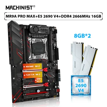 MACHINIST X99 MR9A PRO MAX Комплект дънната платка LGA 2011-3 Комплект Xeon E5 2690 V4 CPU Процесор 16 GB DDR4 = 2* 8 GB 2666 Mhz Оперативна памет SSD