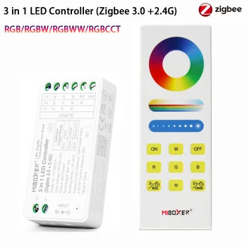 MIBOXER Zigbee 3,0 Led Димер DC12V-24V 3в1 RGB/RGBW/RGBCCT Led Контролер 2,4 G Тъч Дистанционно Управление на Hristo APP Voice за Алекса