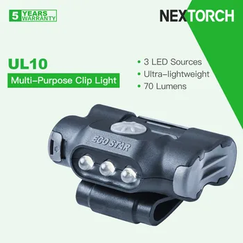 Nextorch UL10 3 led източник на Светлина с универсален клипс / капачка, регулира чрез завъртане на 180º, лесен за къмпинг, туризъм, джогинг