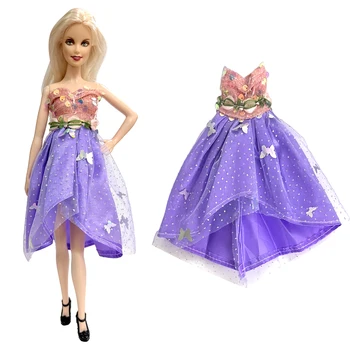 NK 1 бр. Сладка кукла имитация на цветя феите прекрасна рокля лилава пеперуда рокля фея лесовъдство парти за кукли Барби Аксесоари