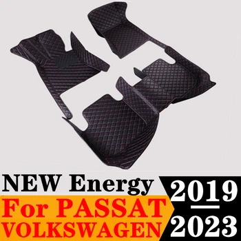 Sinjayer От водоустойчива кожа, автомобилни постелки за пода отпред и отзад, килим FloorLiner за Volkswagen VW Passat NEW Energy 2019-23