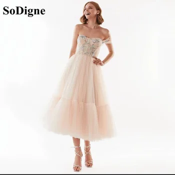 SoDigne, Къси рокли за бала А-силует на едно рамо, вечерни рокли за абитуриентски бал, рокли за специални случаи