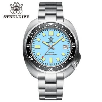 STEELDIVE SD1974 Новост в модата Сапфирен кристал Abalone Механизъм NH35 Швейцарски флуоресцентни водоустойчив Механичен часовник за гмуркане на 200 м