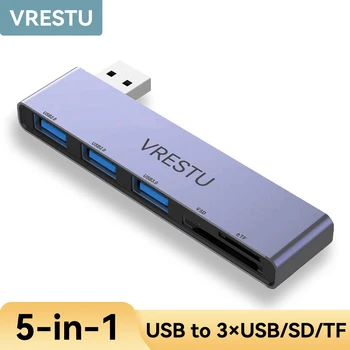 USB-ХЪБ 5 в 1 Високоскоростен USB 3.0 OTG Сплитер четец на карти Многопортовый с порта SD TF Компютърни Аксесоари USB Micro SD Адаптер
