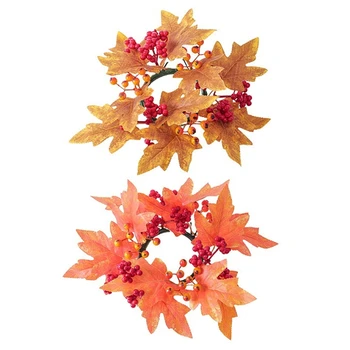 Y5LE 25 см Пръстен за свещник Венец за украса на всекидневната за Деня на благодарността през есента