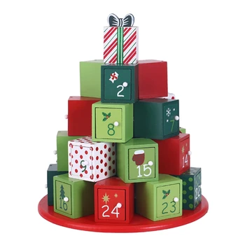 Адвент-календар 24 дни броене до Коледната елха, Кутии за подаръци на кашони за украса на дома плот за деца и възрастни